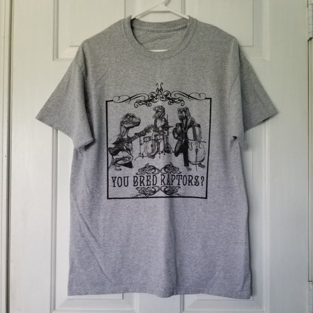 Jurassic Park Men's T Shirt You bred raptors Gray